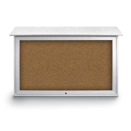 United Visual Products Indoor Enclosed Combo Board, 42"x32", Satin Frame/Black Porc & Keylime UVCB4232-BLKPORC-KEYLIME